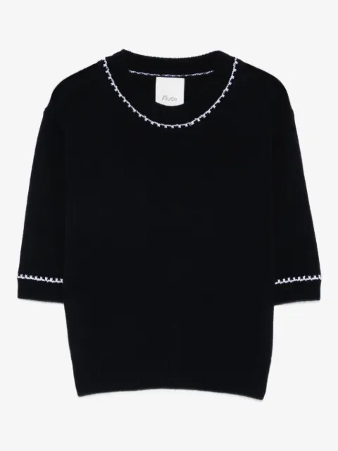 Allude contrast-trim T-shirt