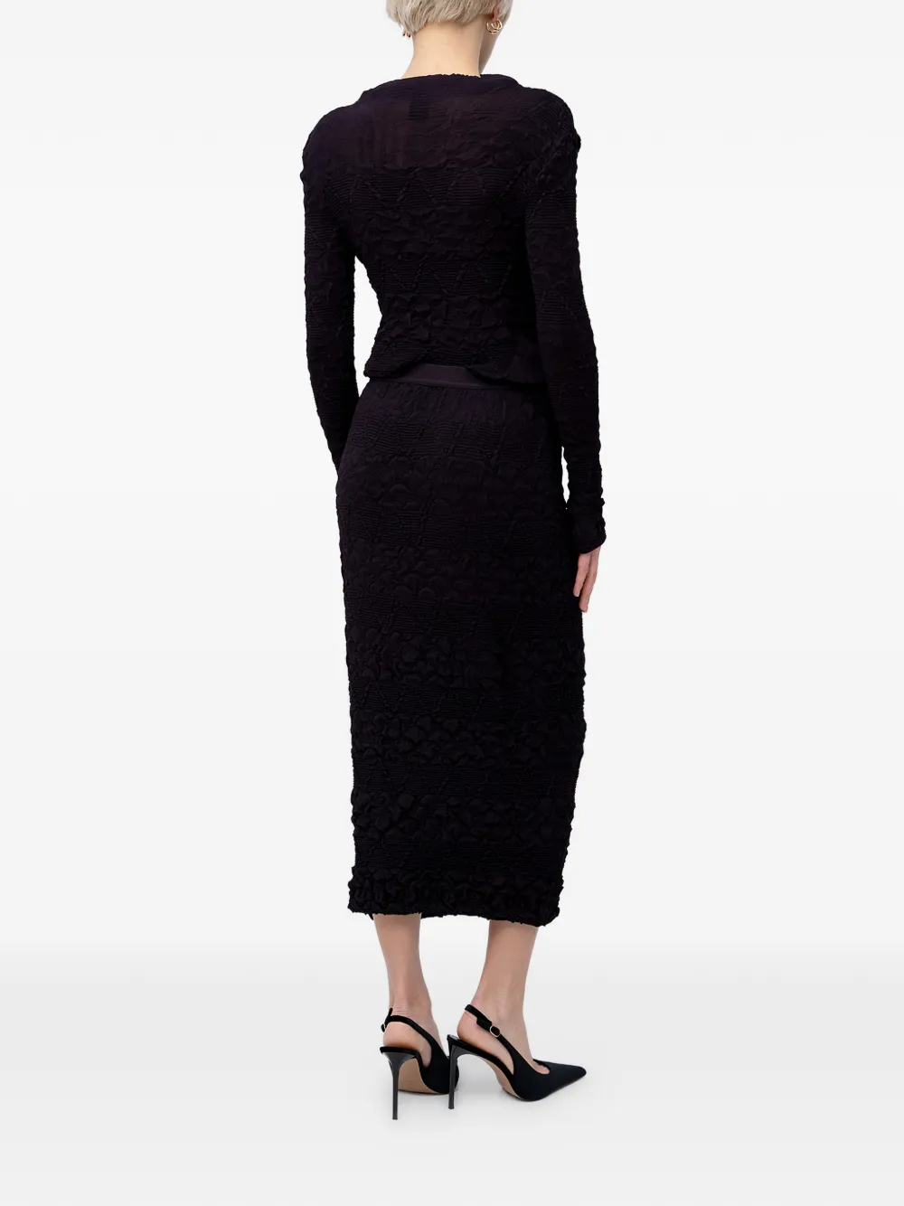 BOSS textured midi skirt - Zwart