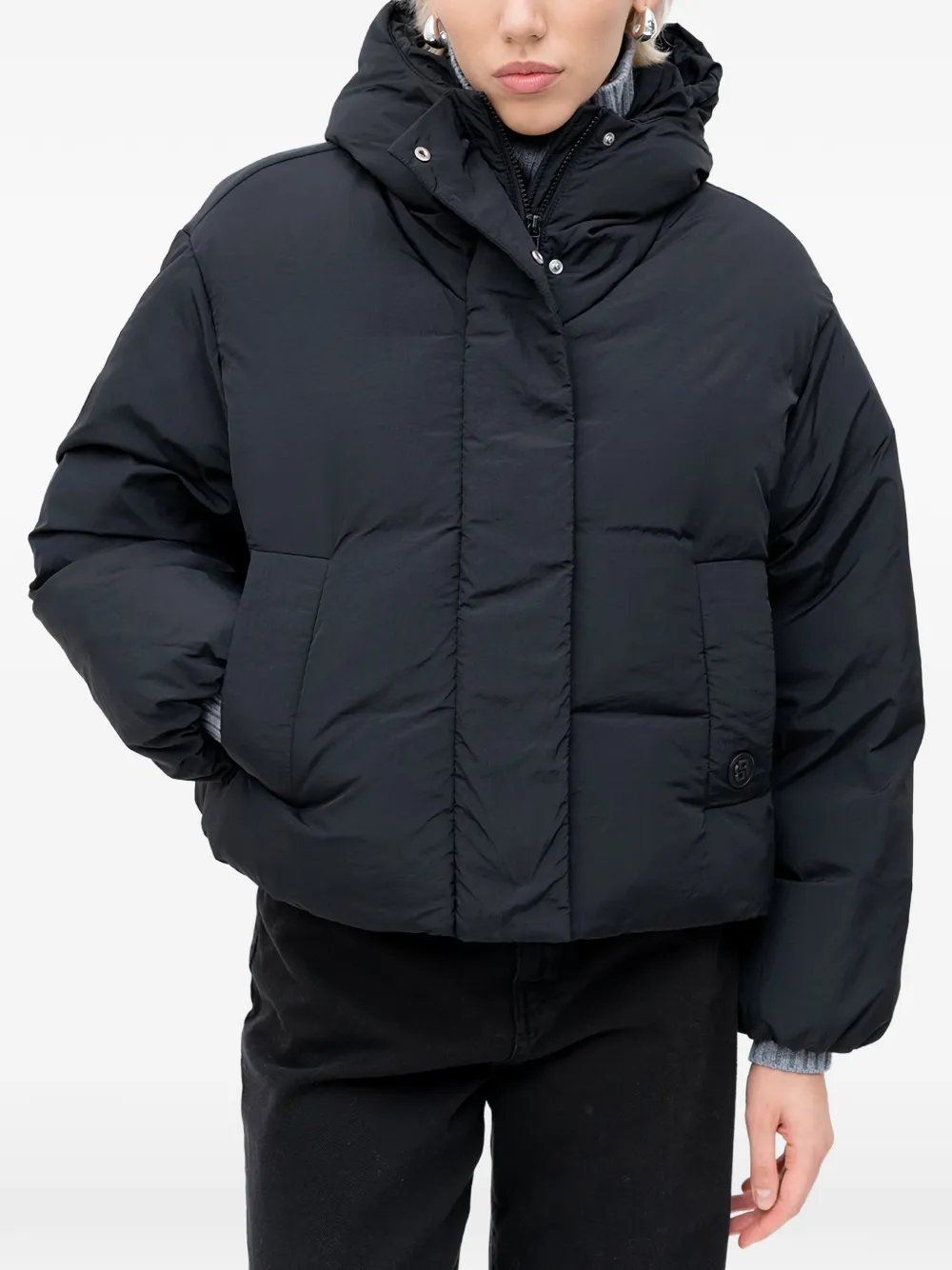 BOSS Jack met capuchon en zak Zwart