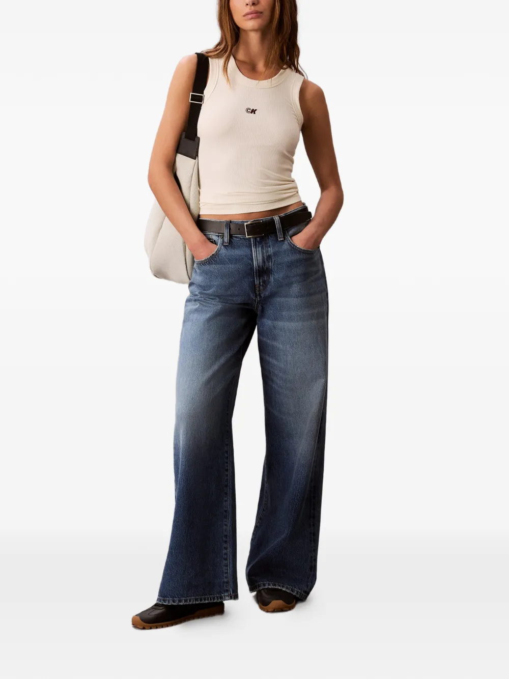 Calvin Klein logo ribbed top | Vests & Tank Tops | Image 2
