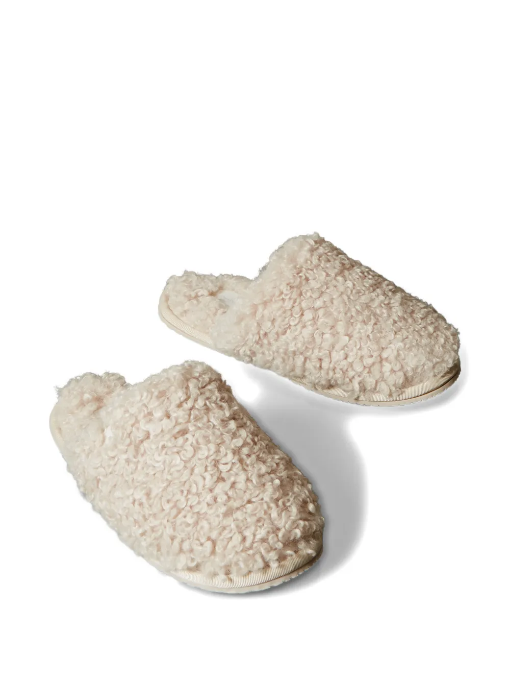 Calvin Klein Slippers met imitatie lamswol Beige