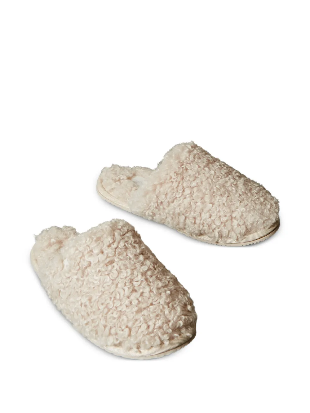 Calvin Klein faux-shearling slippers - Beige