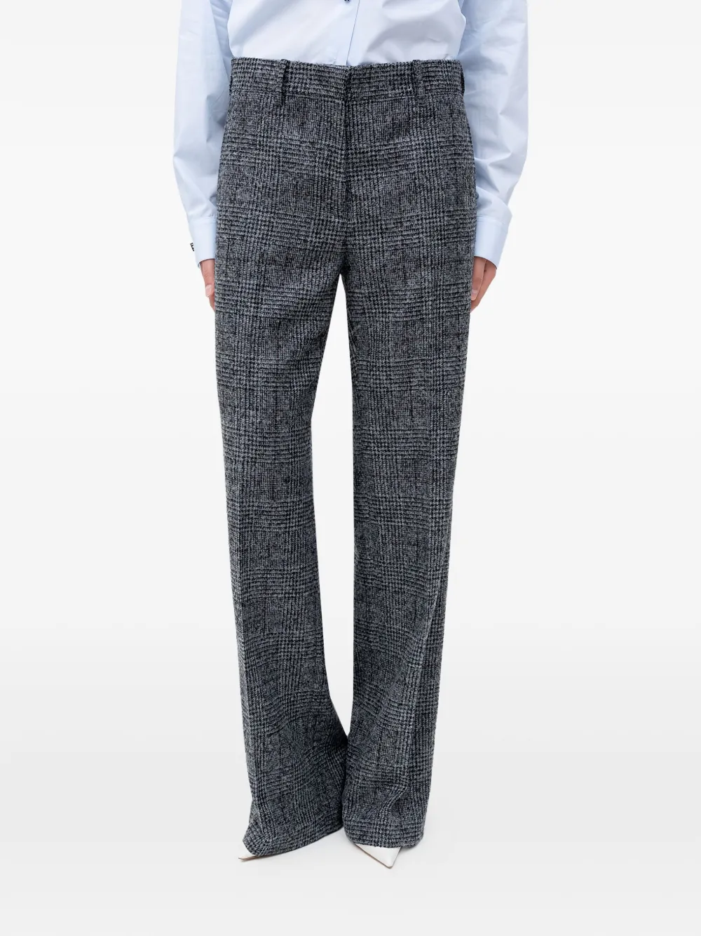 N°21 Checked-pattern Trousers In Black
