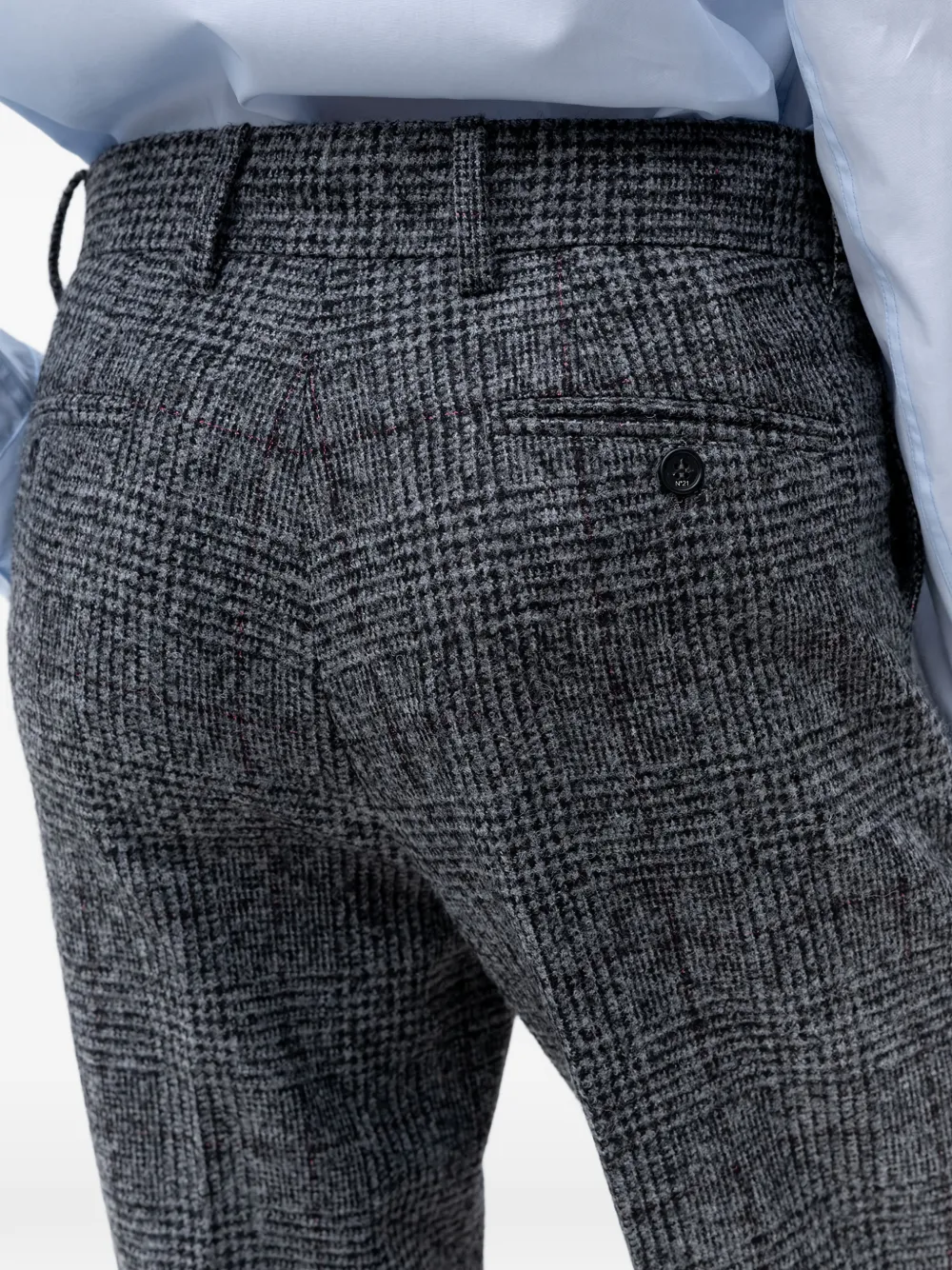 N°21 Checked-pattern Trousers In Black