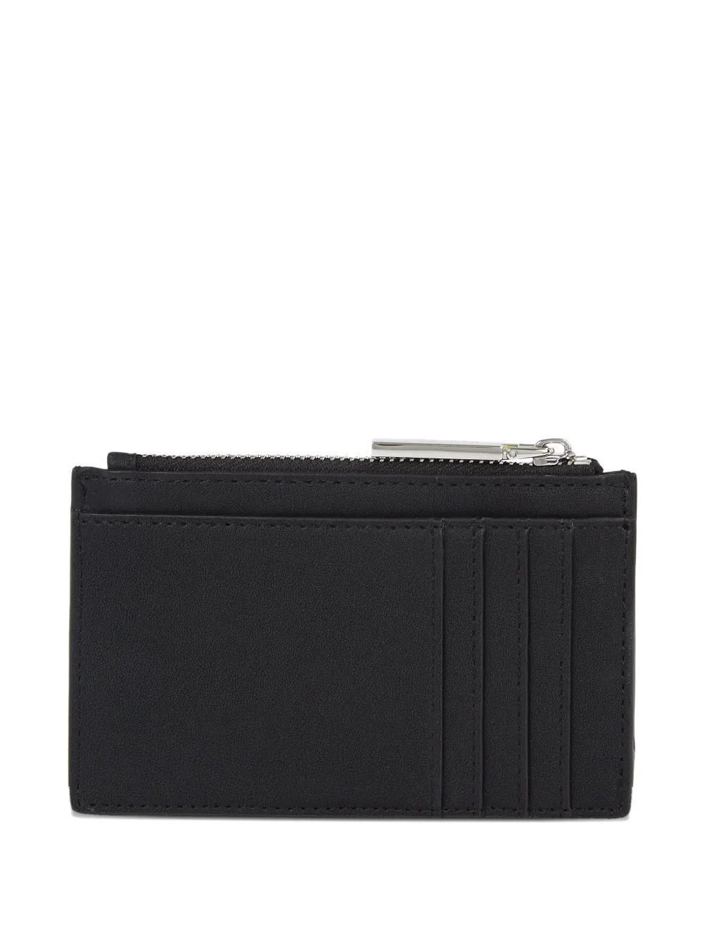 Calvin Klein Flap-pocket Zip-fastening Wallet In Black