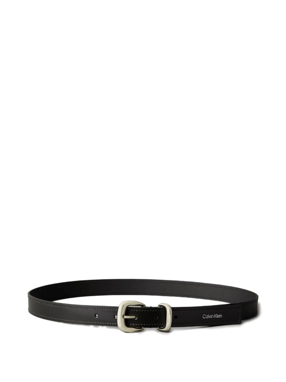 Calvin Klein logo leather belt - Zwart