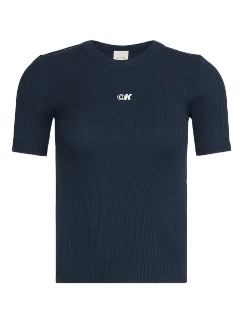 Calvin Klein ribbed logo-detail T-shirt
