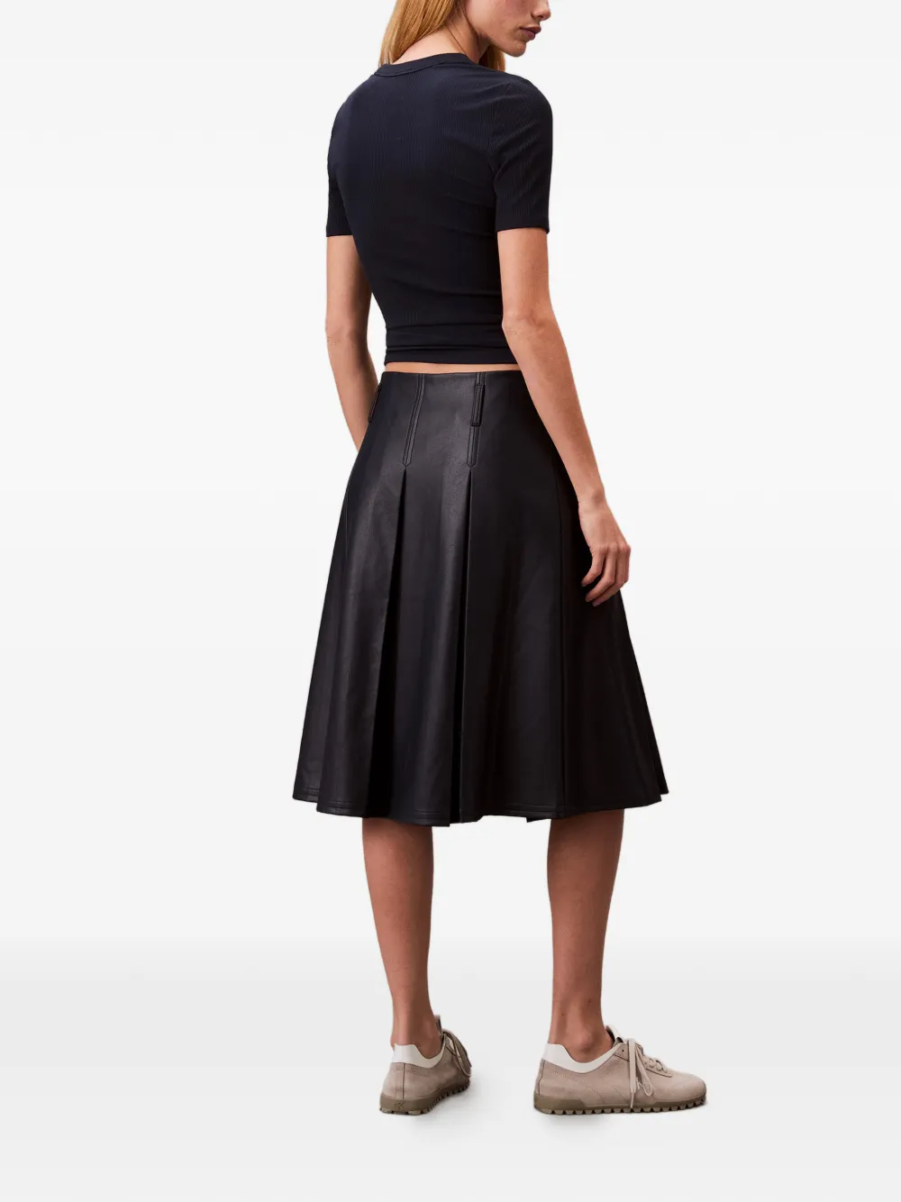Calvin Klein Geribbeld T-shirt met logodetail Blauw