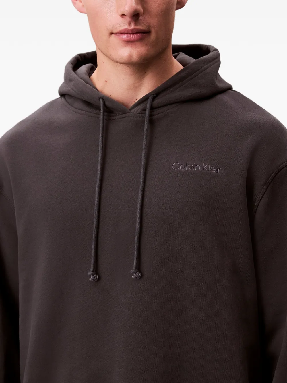 Calvin Klein Logo-detail Hoodie In Green