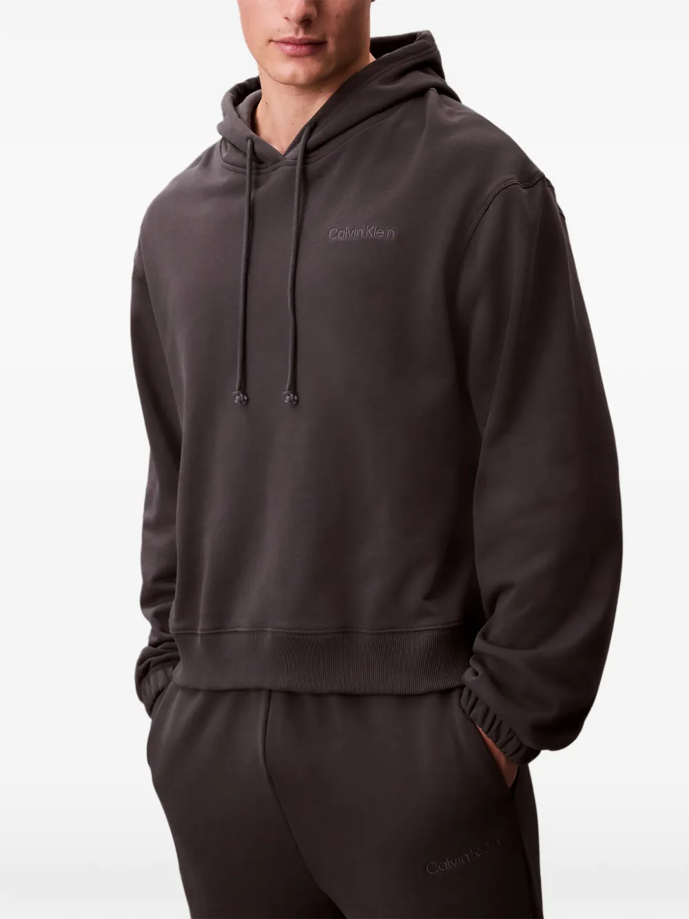 Calvin Klein Logo-detail Hoodie In Green