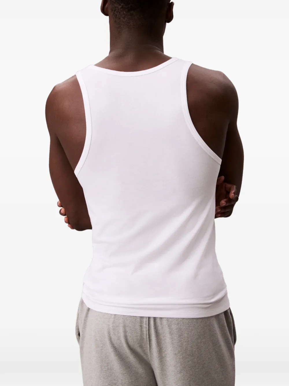Calvin Klein Logo-embroidery Tank Top (set Of Three) In White