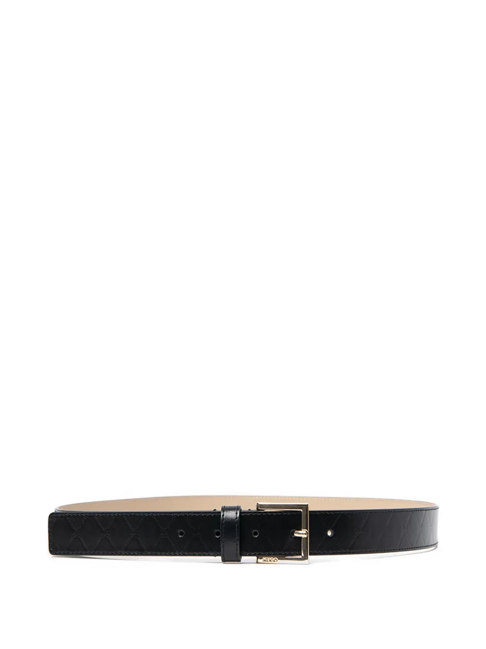 HUGO diamod-pattern leather belt - Nero