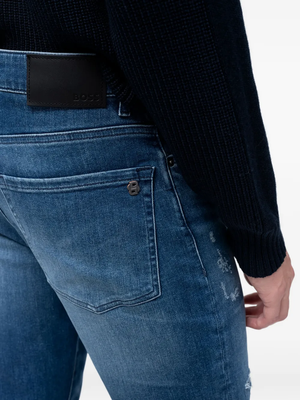 BOSS Jeans met badge Blauw