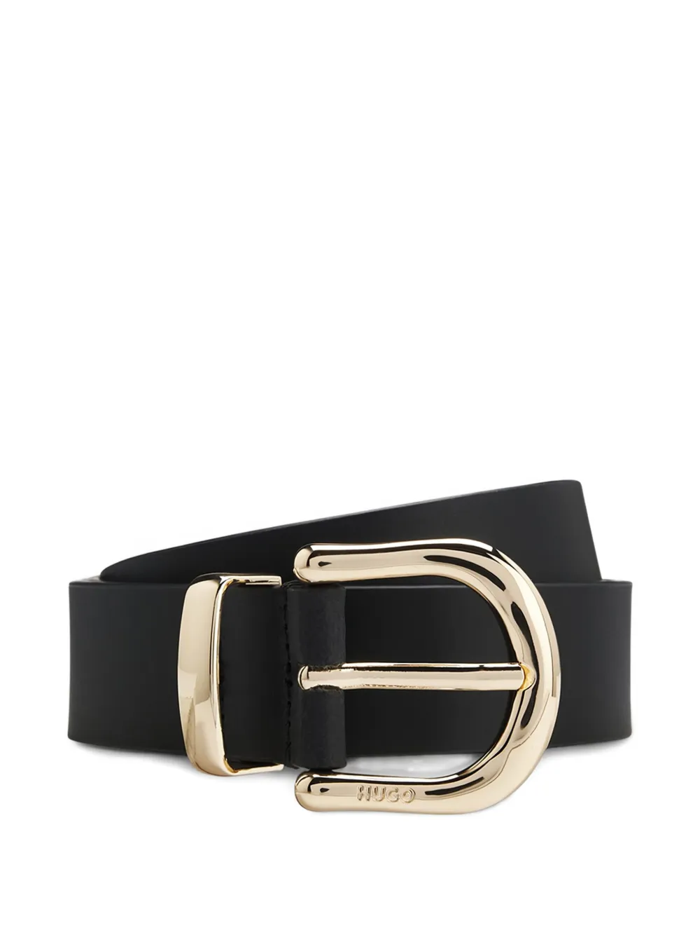 HUGO leather buckle belt - Nero