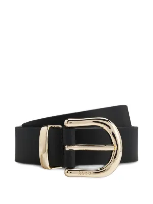 BY FAR Duo croc-embossed Buckle Belt | Grey | FARFETCH AZ display picture 1