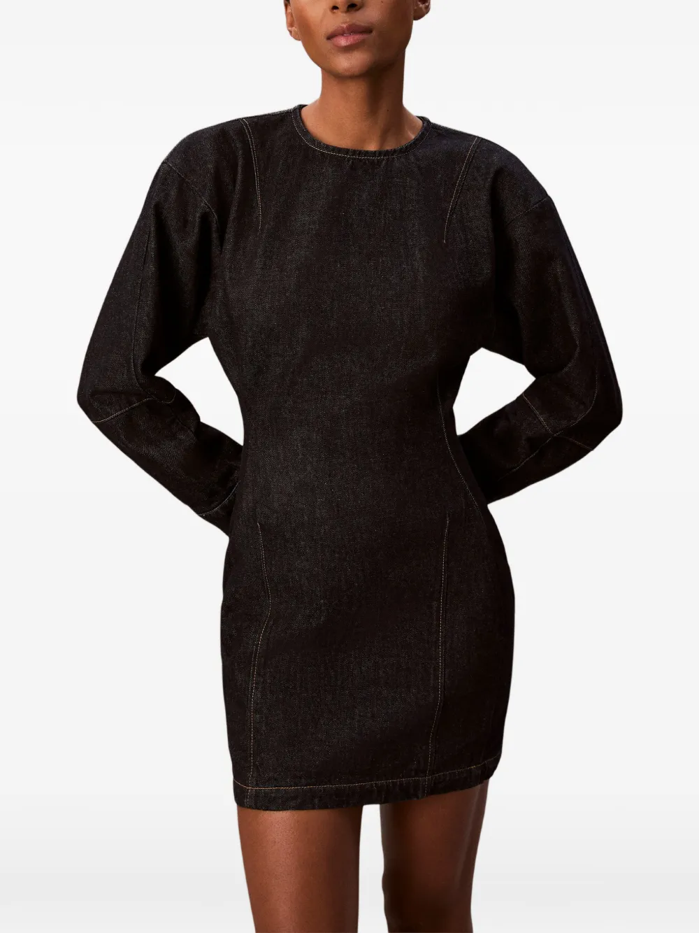 Calvin Klein long-sleeve zip-fastening mini dress | Blue | Image 1