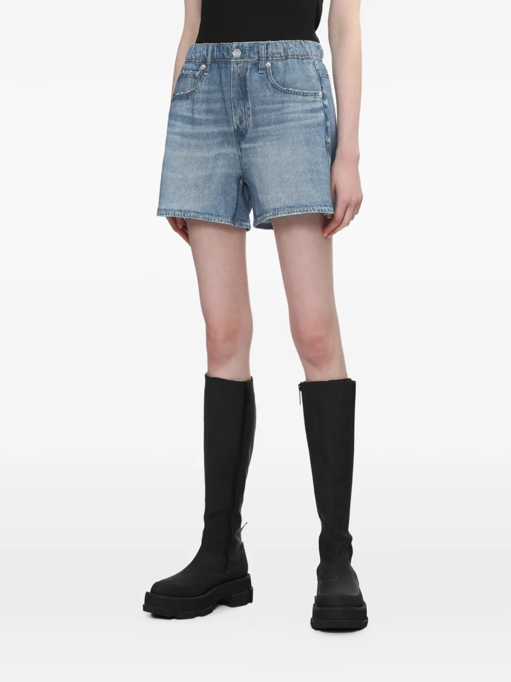  Rag & Bone Distressed Elasticated Shorts - Blue 