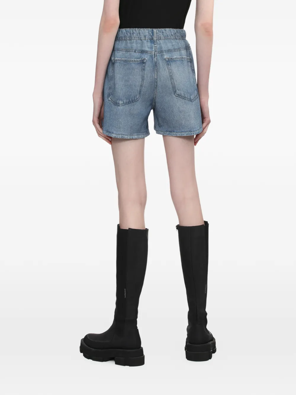 rag & bone Gerafelde elastische shorts Blauw