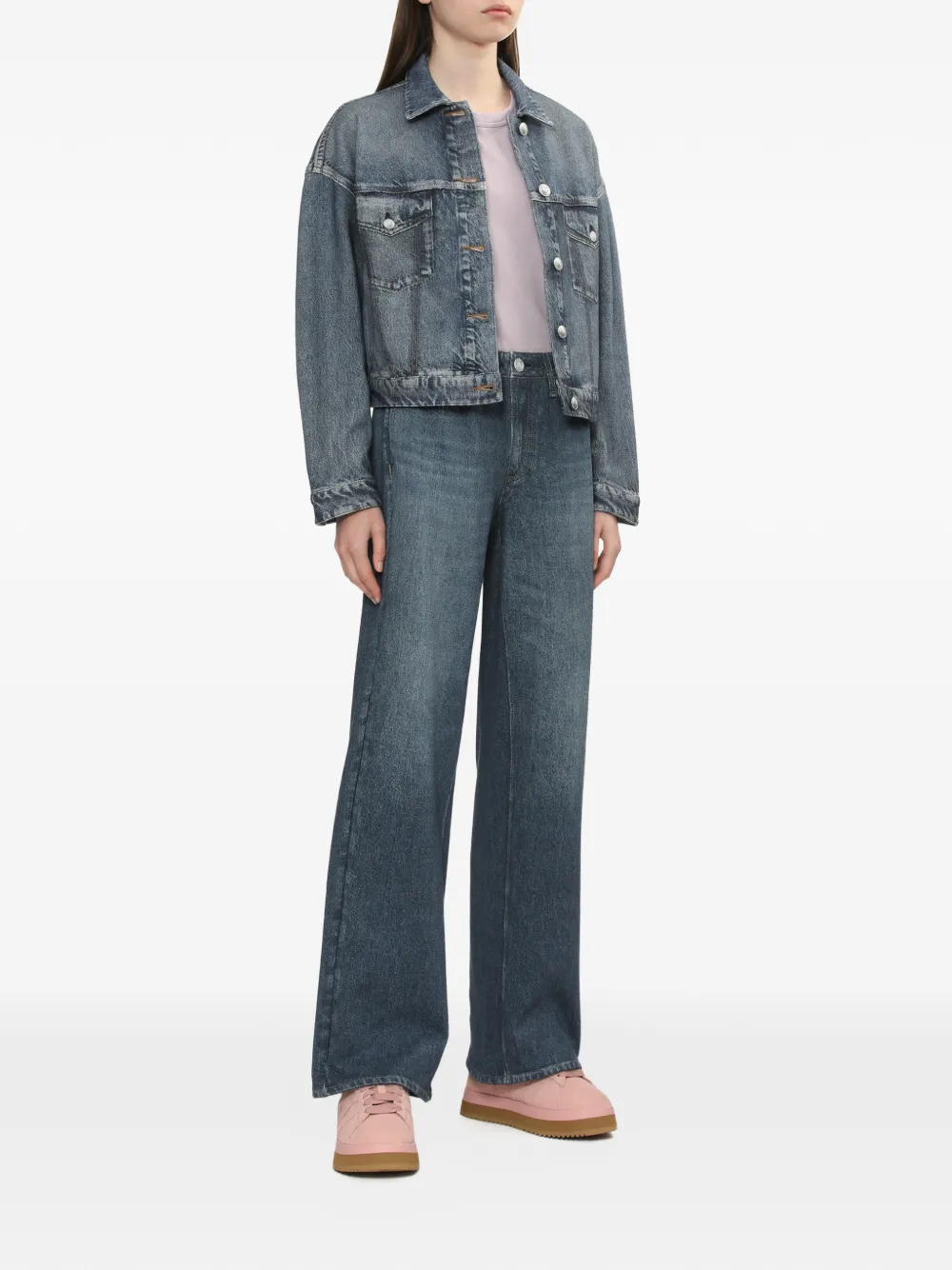  Rag & Bone Ribbed Trim T-shirt - Pink 