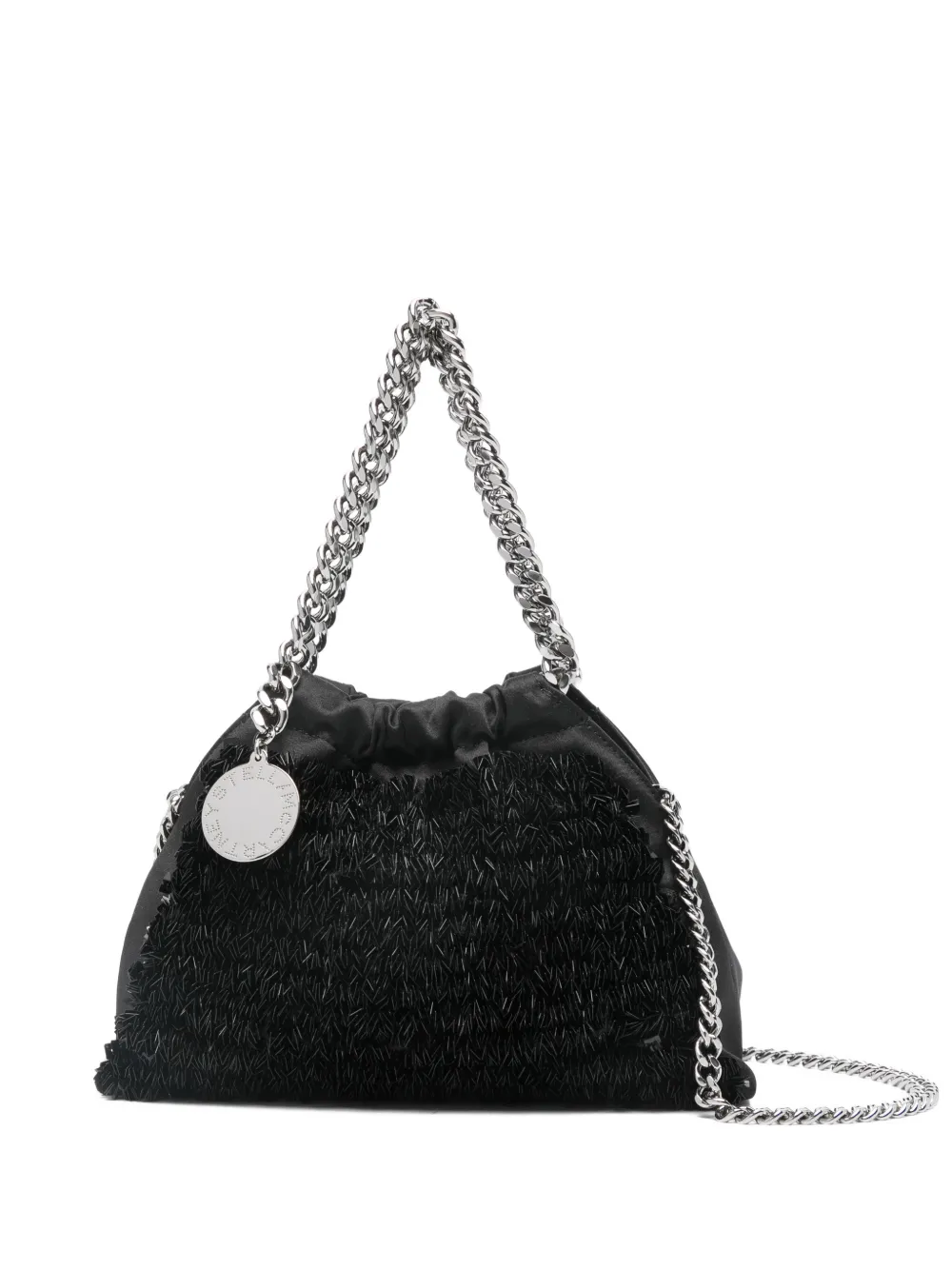 Stella McCartney mini Falabella beaded chain-strap shoulder bag - Nero