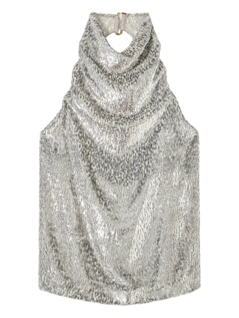 Stella McCartney halterneck textured-velvet top