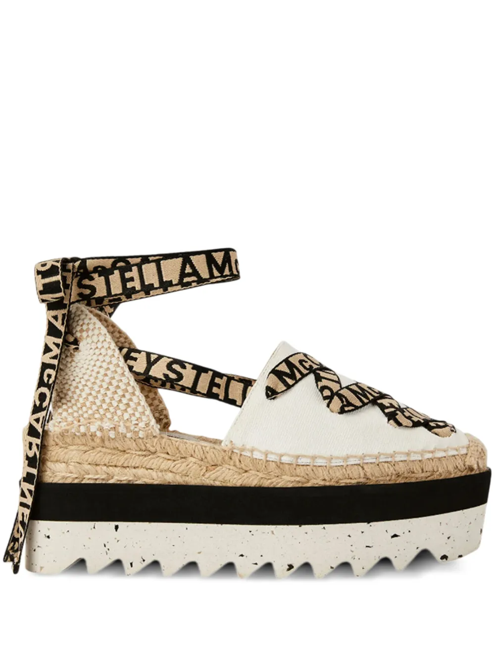 Stella McCartney logo ribbon platform espadrilles Wit