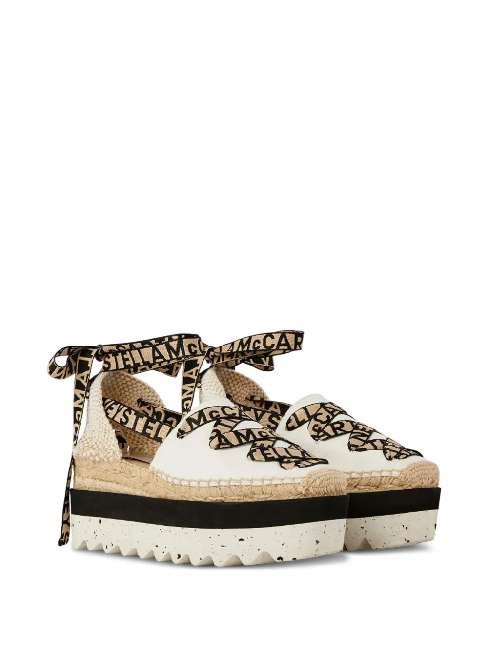 Stella McCartney logo ribbon platform espadrilles Wit