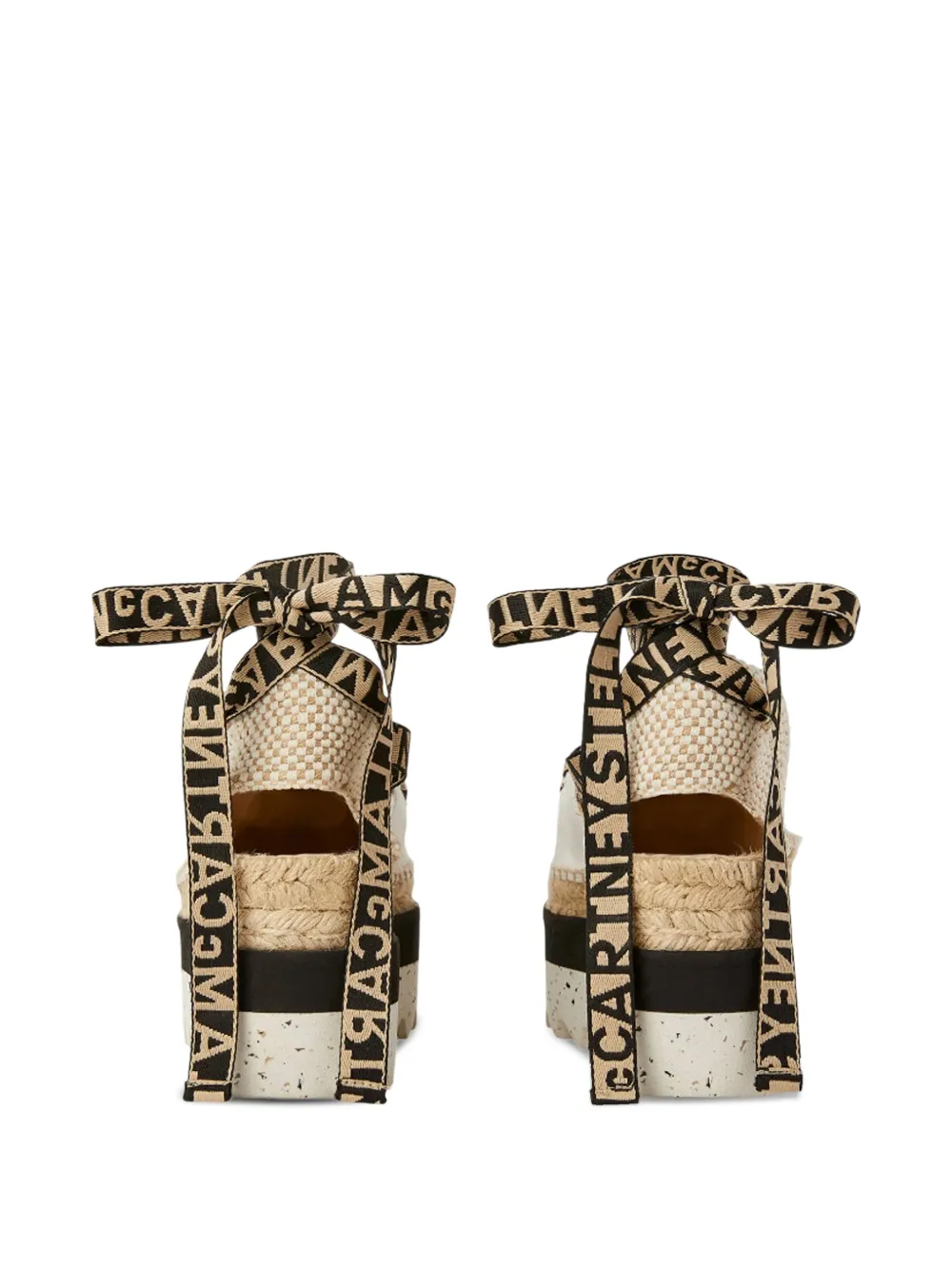 Stella McCartney logo ribbon platform espadrilles Wit