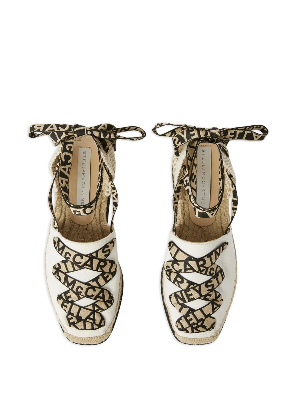 Stella McCartney logo ribbon platform espadrilles Wit