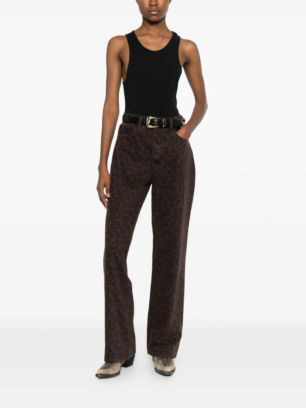 Rag & bone Shea leopard-print jeans - Bruin