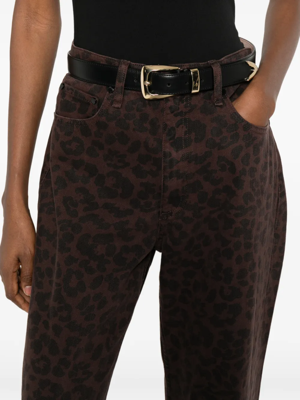 rag & bone Shea jeans met luipaardprint Bruin