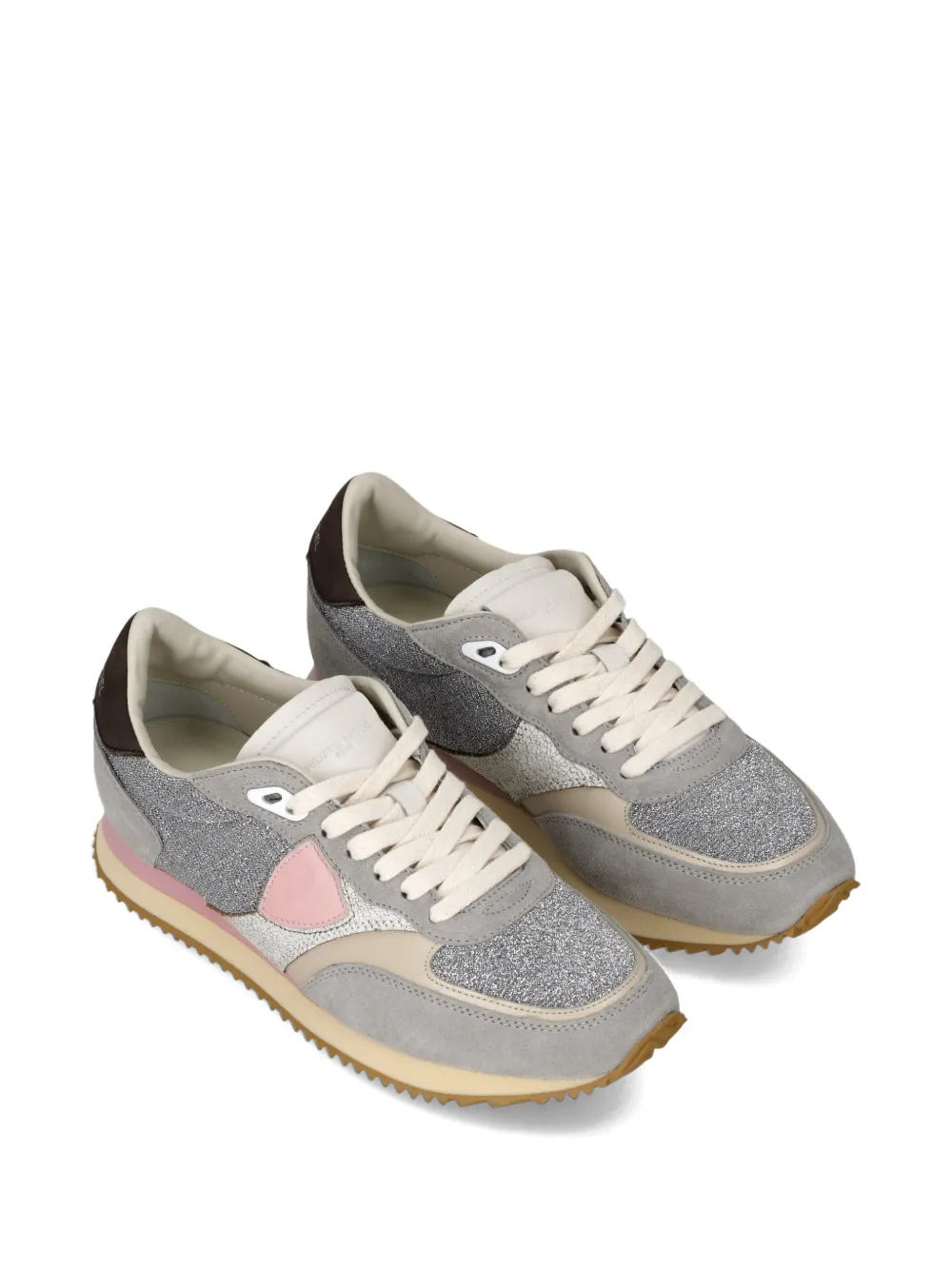 Philippe Model Paris Blville sneakers met glitter en vlakken Grijs
