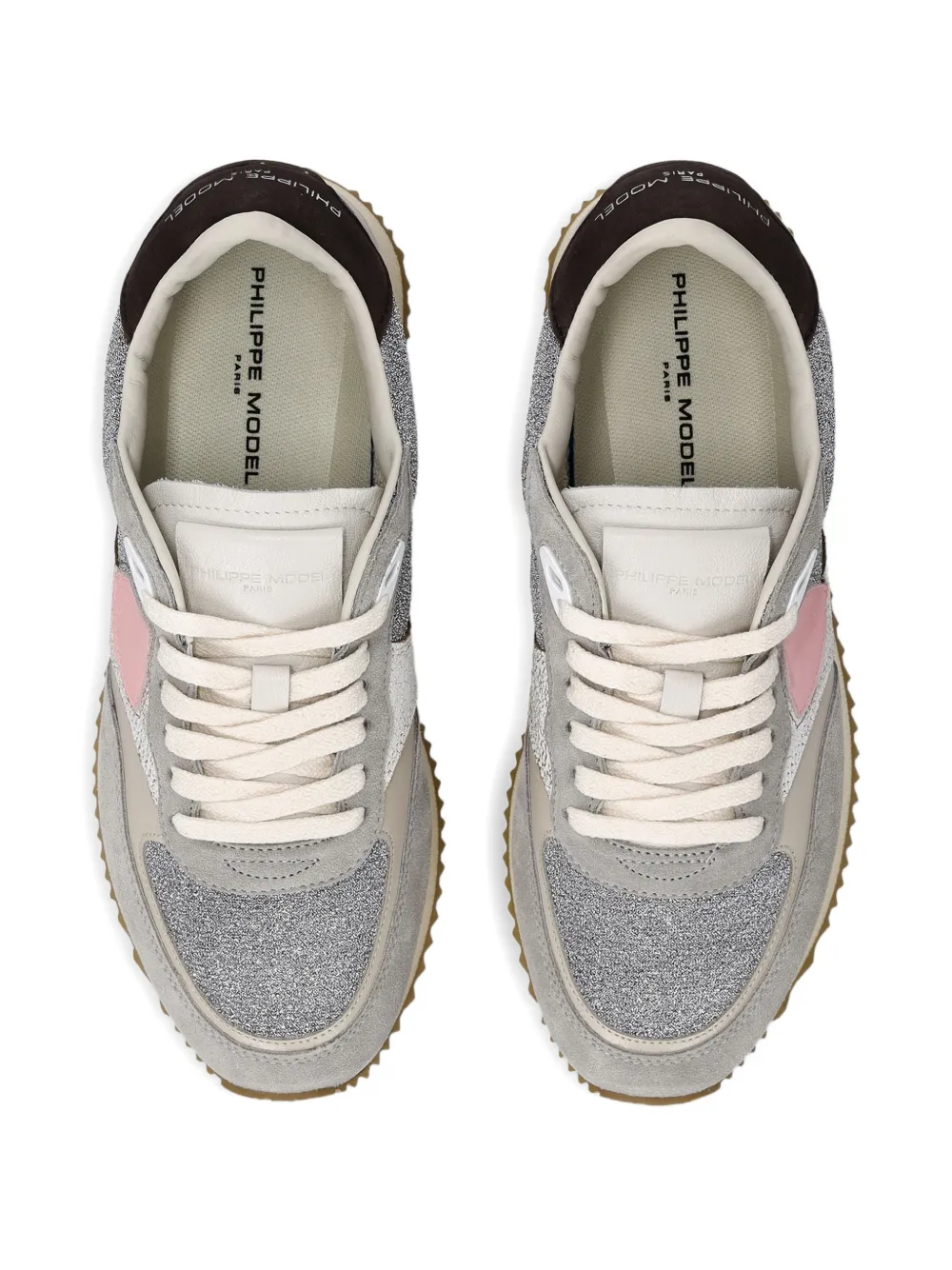 Philippe Model Paris Blville sneakers met glitter en vlakken Grijs