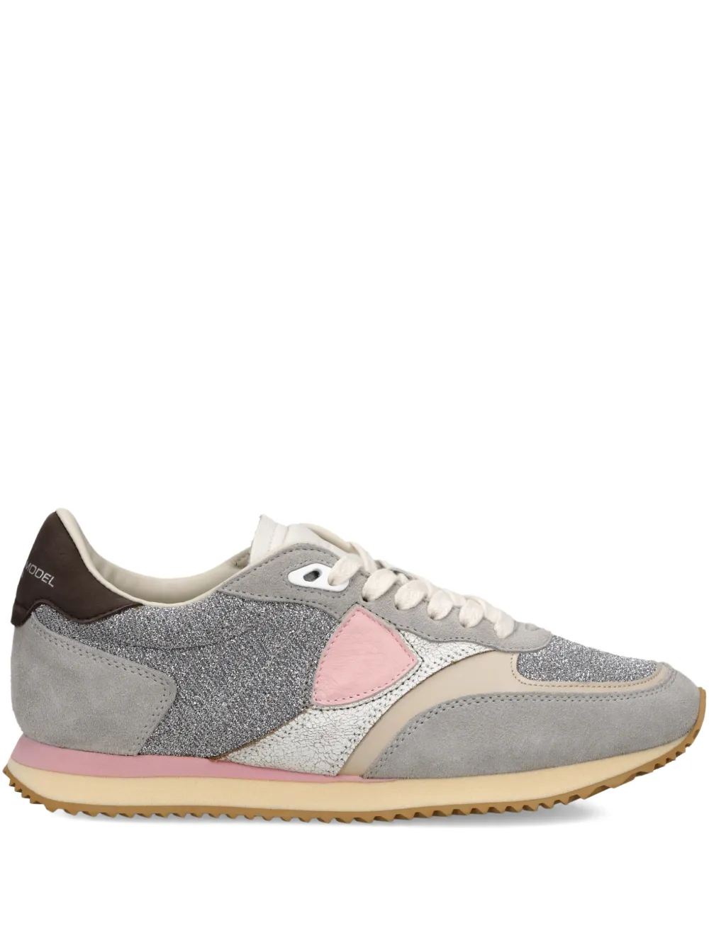 Philippe Model Paris Blville sneakers met glitter en vlakken Grijs