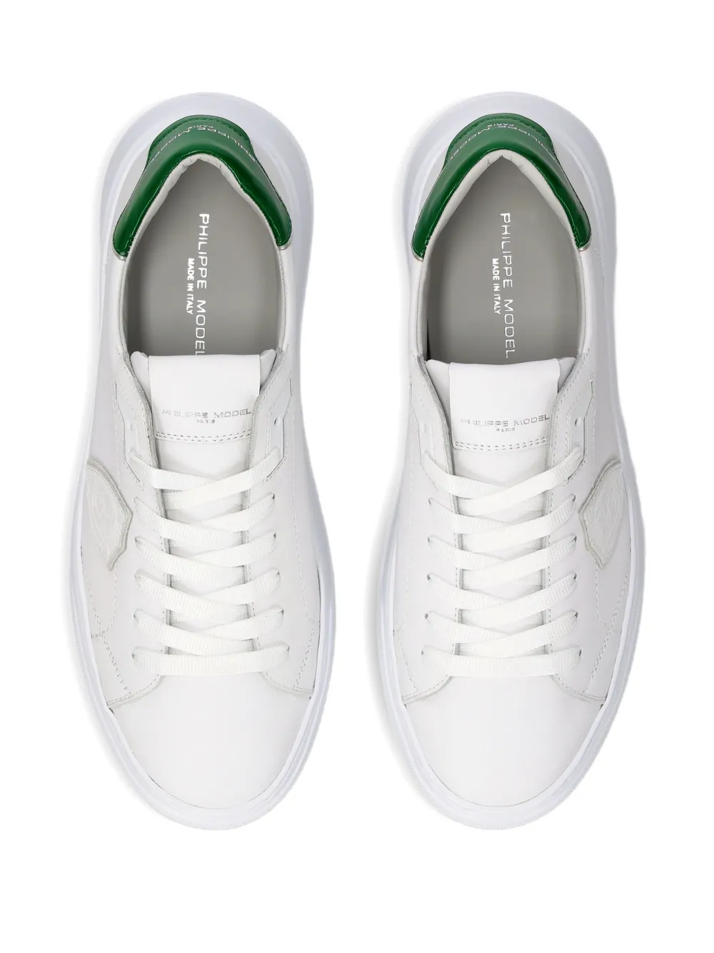 Philippe Model Paris Temple low-top leren sneakers Wit