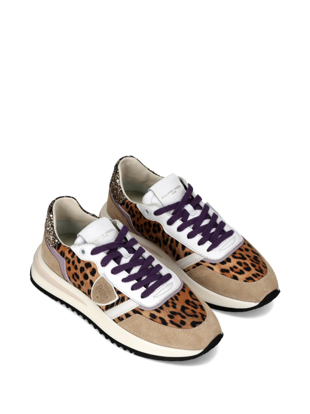 Philippe Model Paris Tropez 2.1 Low sneakers met luipaardprint Beige