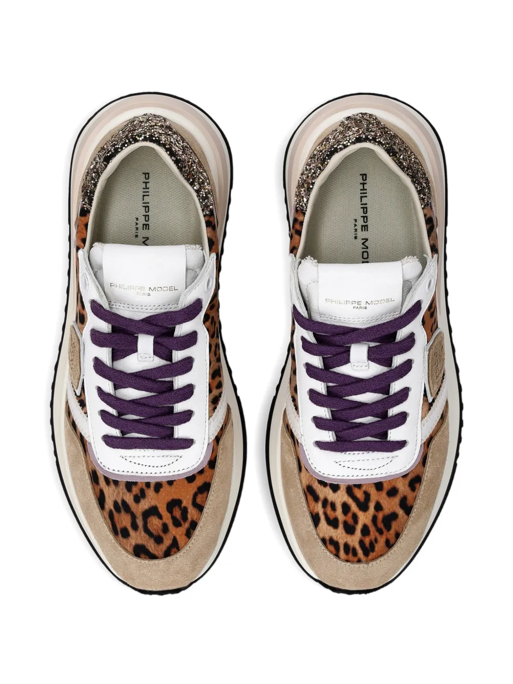 Philippe Model Paris Tropez 2.1 Low sneakers met luipaardprint Beige
