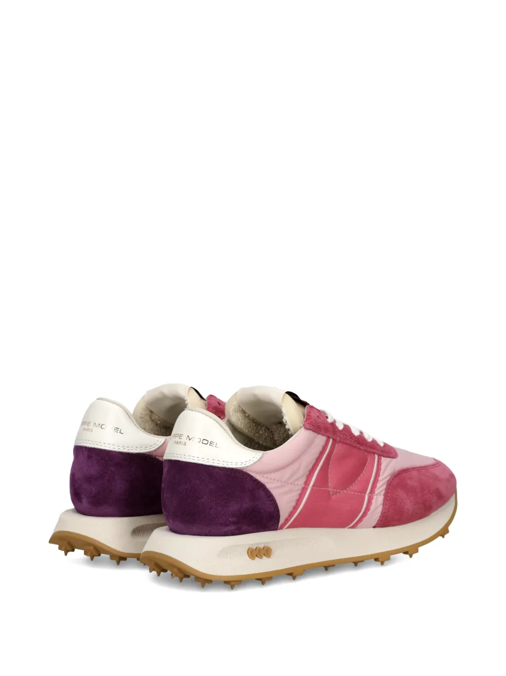 Philippe Model Paris Gestreepte low-top sneakers Roze