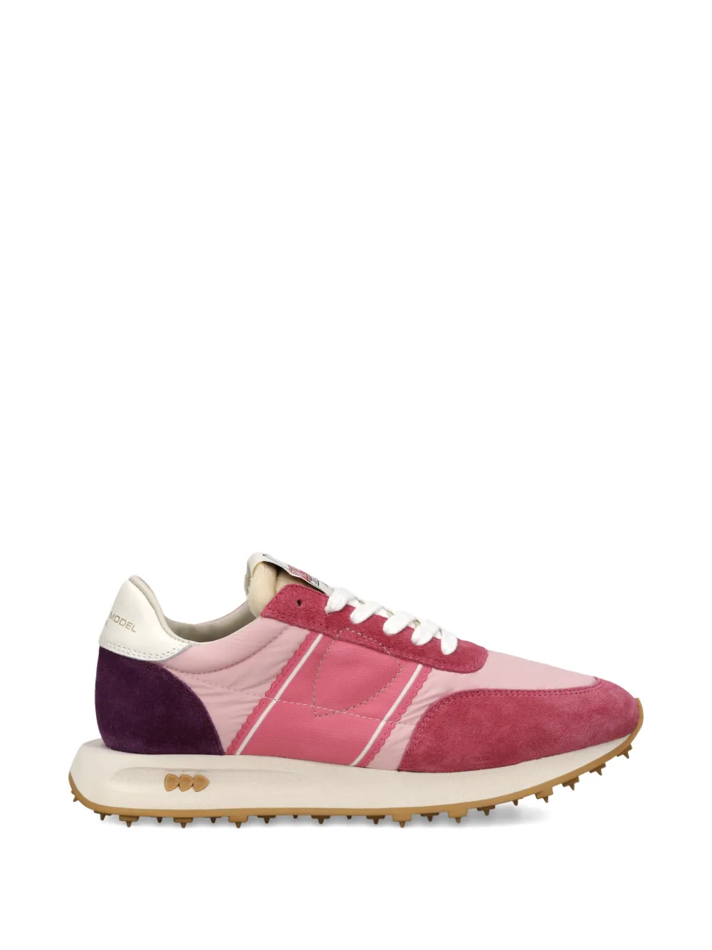 Philippe Model Paris Gestreepte low-top sneakers Roze