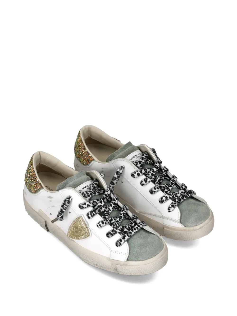 Philippe Model Paris PRSX low-top sneakers met glitter Wit
