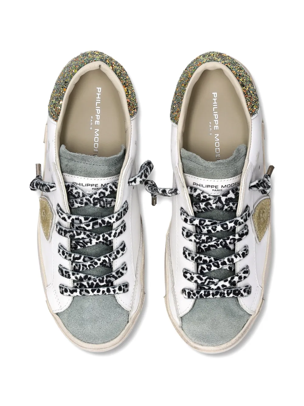 Philippe Model Paris PRSX low-top sneakers met glitter Wit
