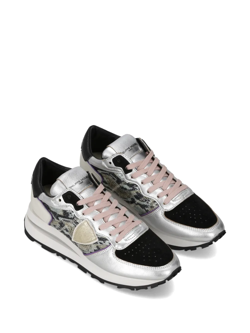 Philippe Model Paris Tropez Haute sneakers met vlakken Zilver