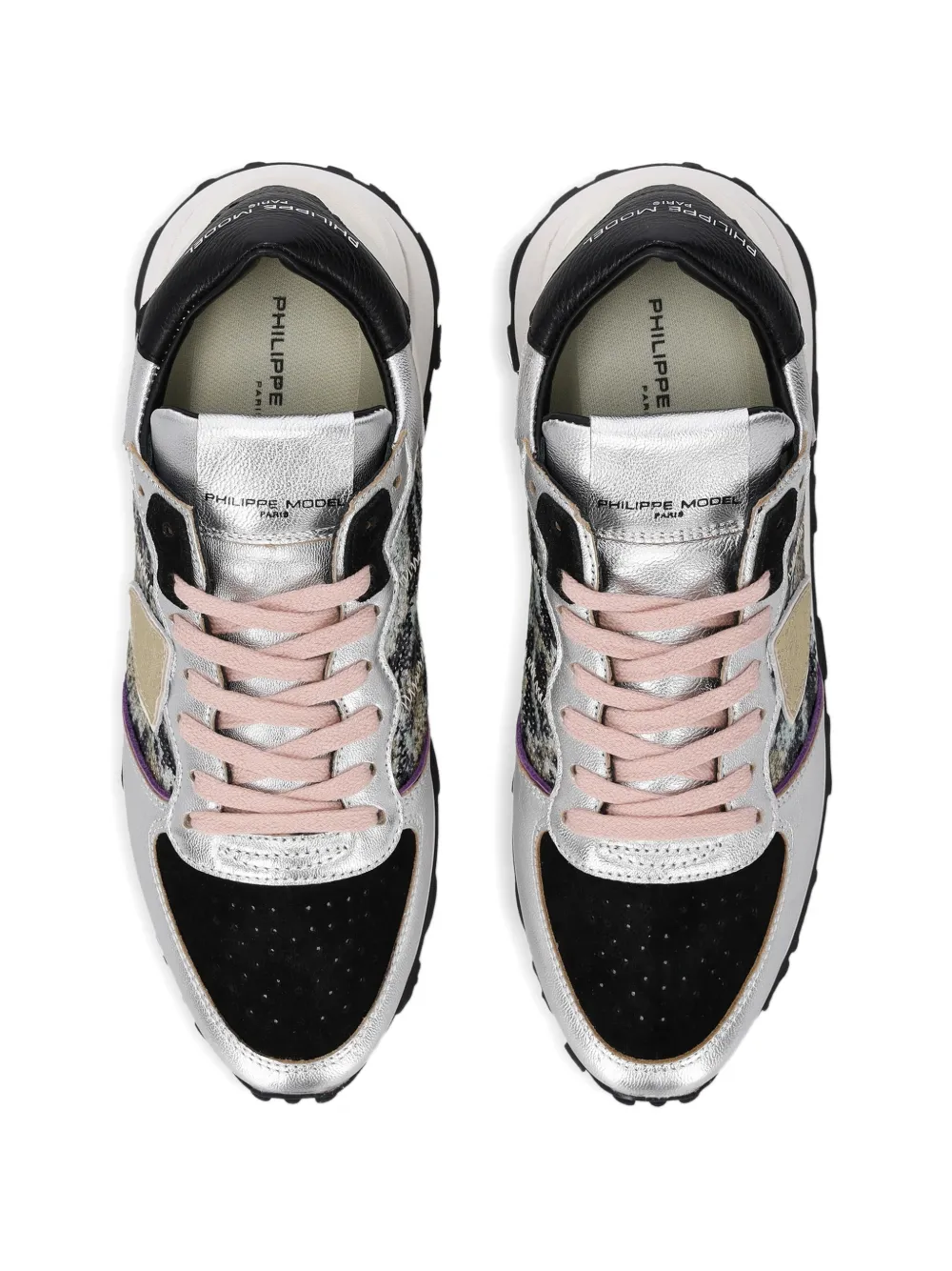 Philippe Model Paris Tropez Haute sneakers met vlakken Zilver