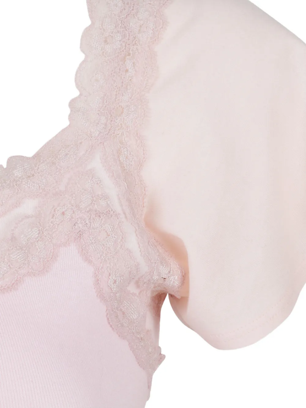 August Barron Lace-trim Top In Pink