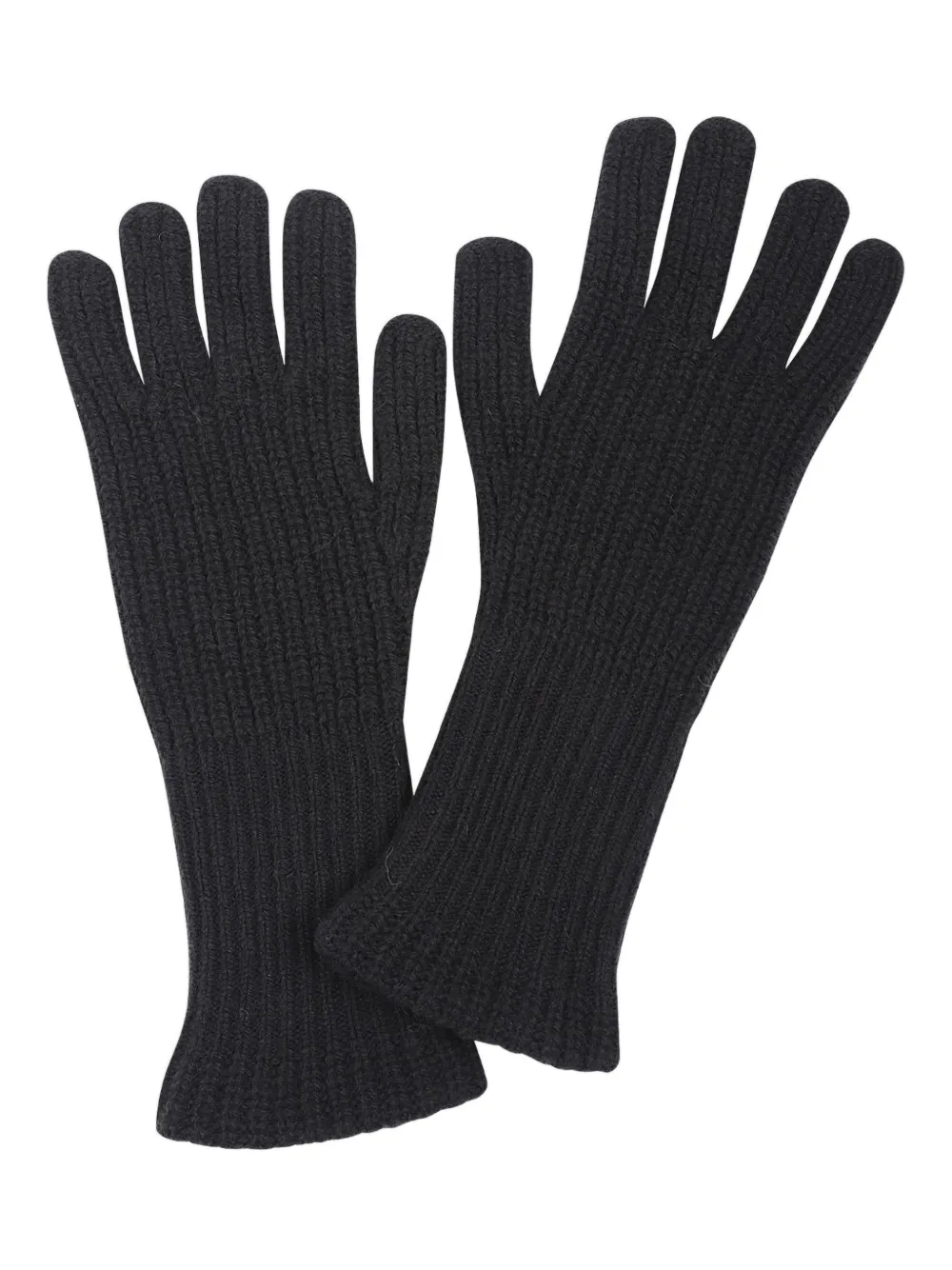 Sacai Logo-patch Knit Gloves In Black