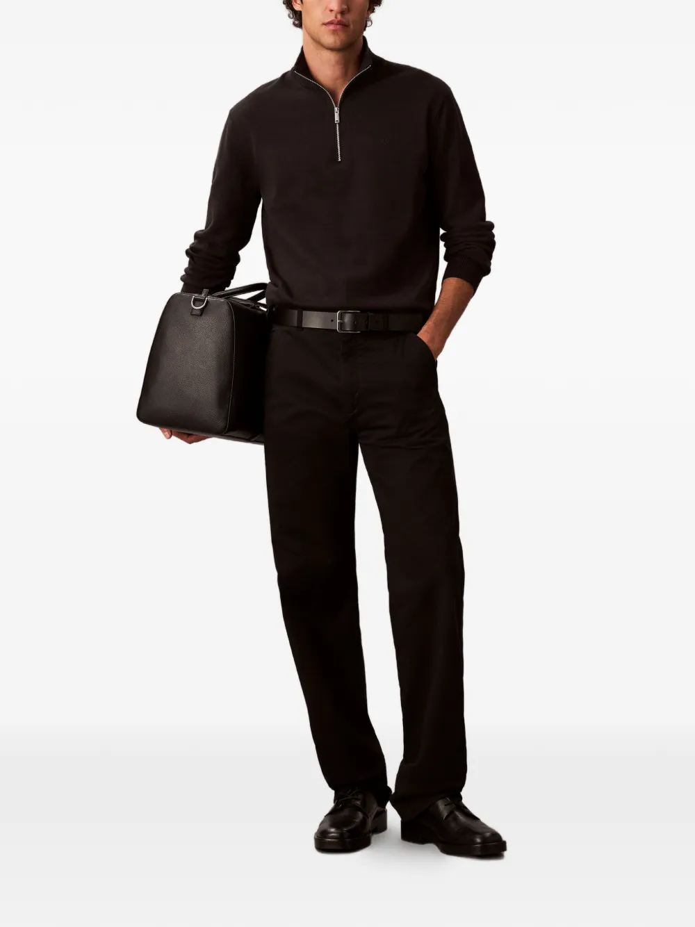 Calvin Klein half-zip sweater - Zwart