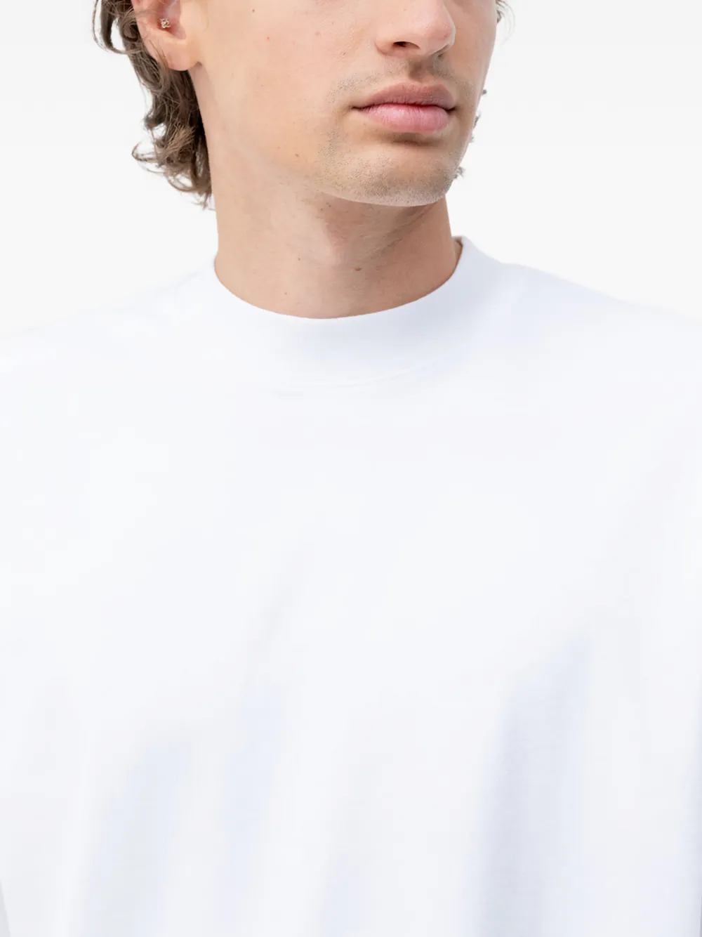 DARKPARK Mick T-shirt met gedrapeerde hals Wit