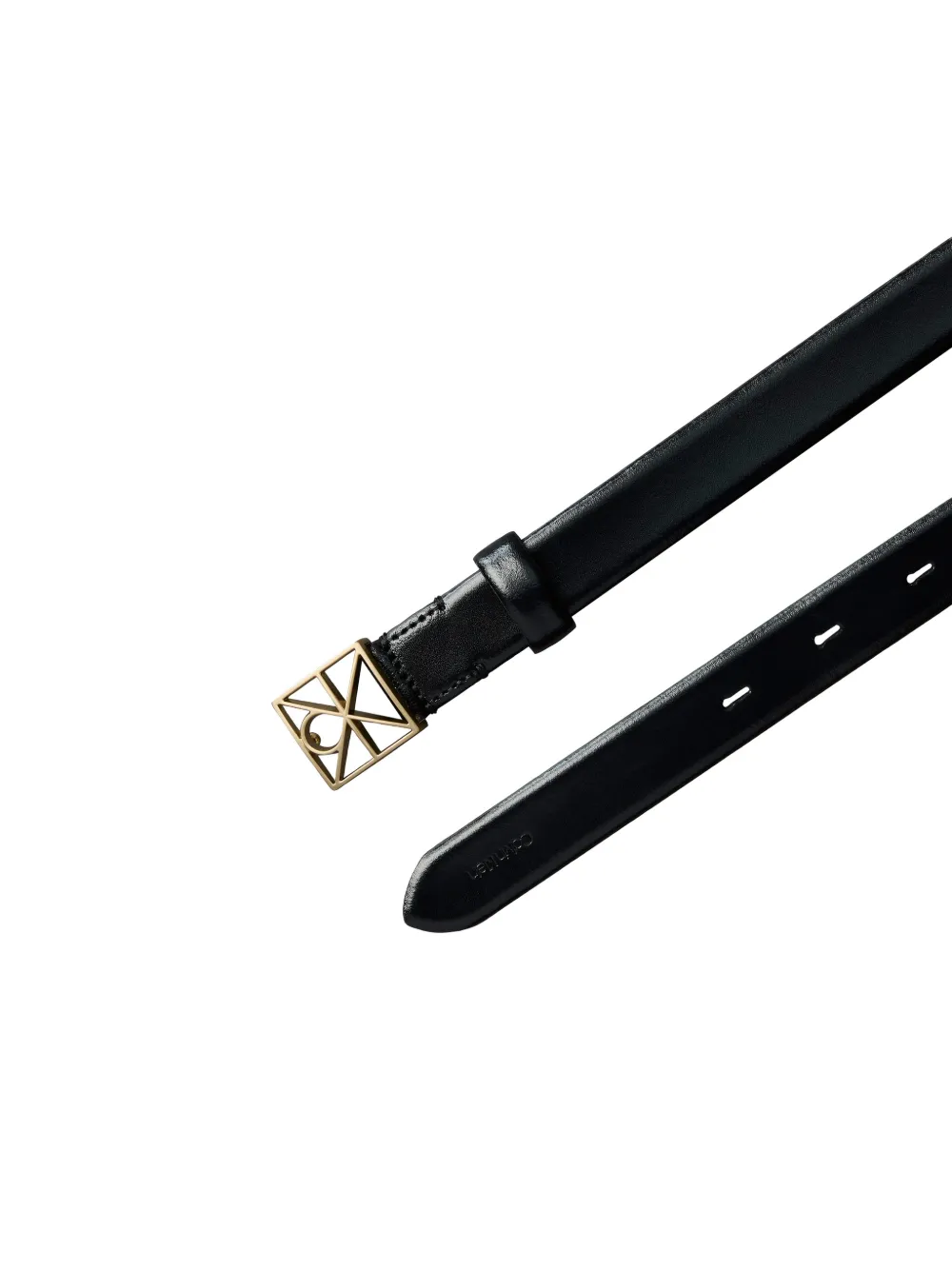 Calvin Klein logo square-buckle belt - Zwart