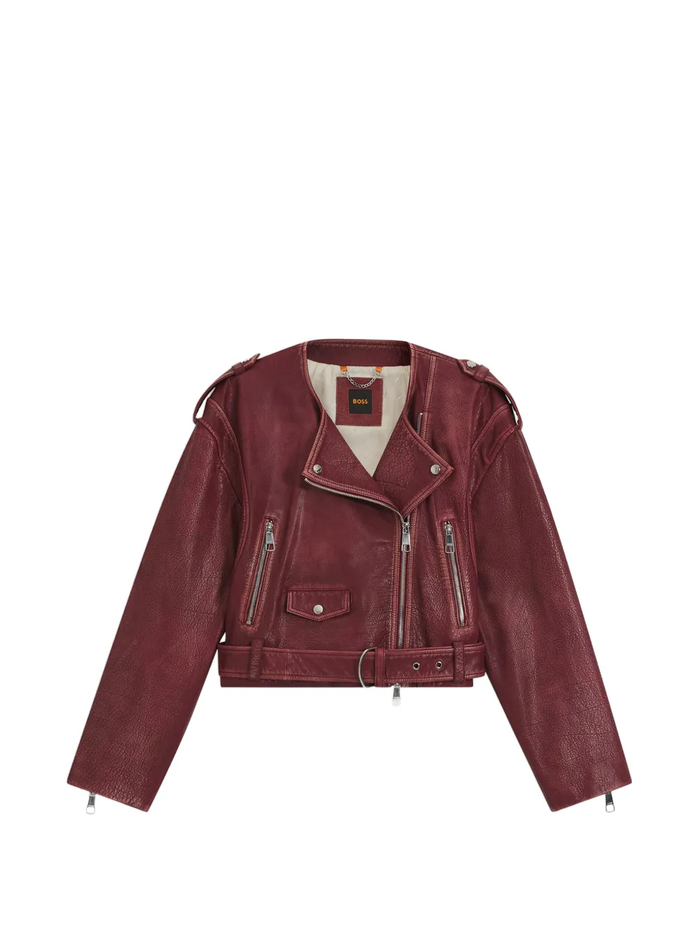 BOSS belted zip jacket - Rosso