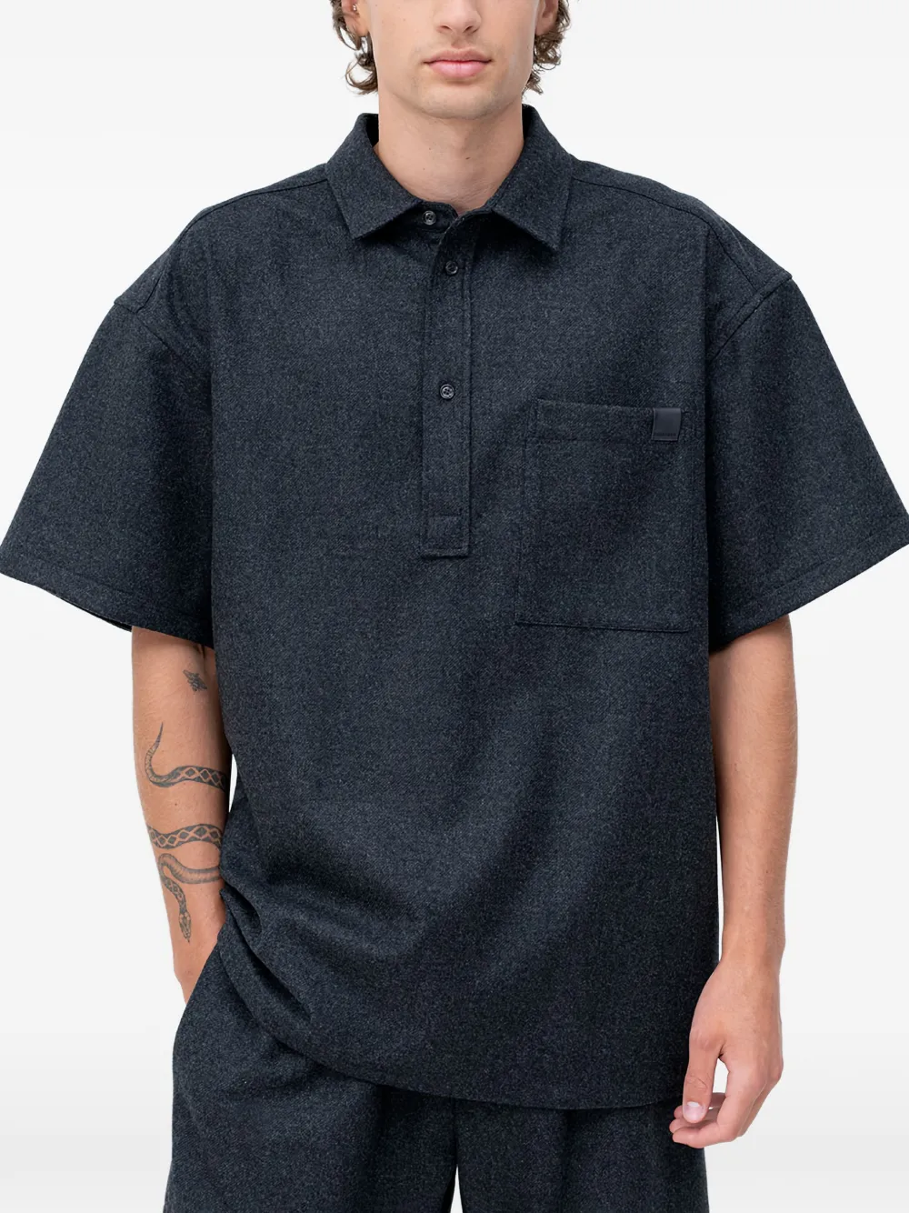 DARKPARK Alex pocket short-sleeve polo shirt - Grigio